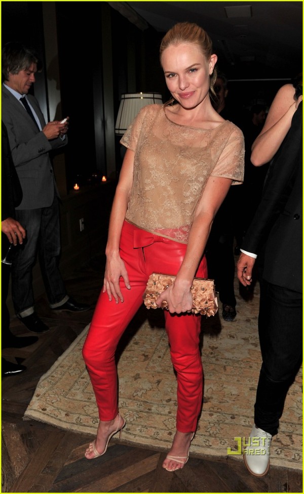 Kate Bosworth in red leather pants at the cocktail party hosted by Valentino on Thursday night (April 29) in West Hollywood, Calif. nude fashion 