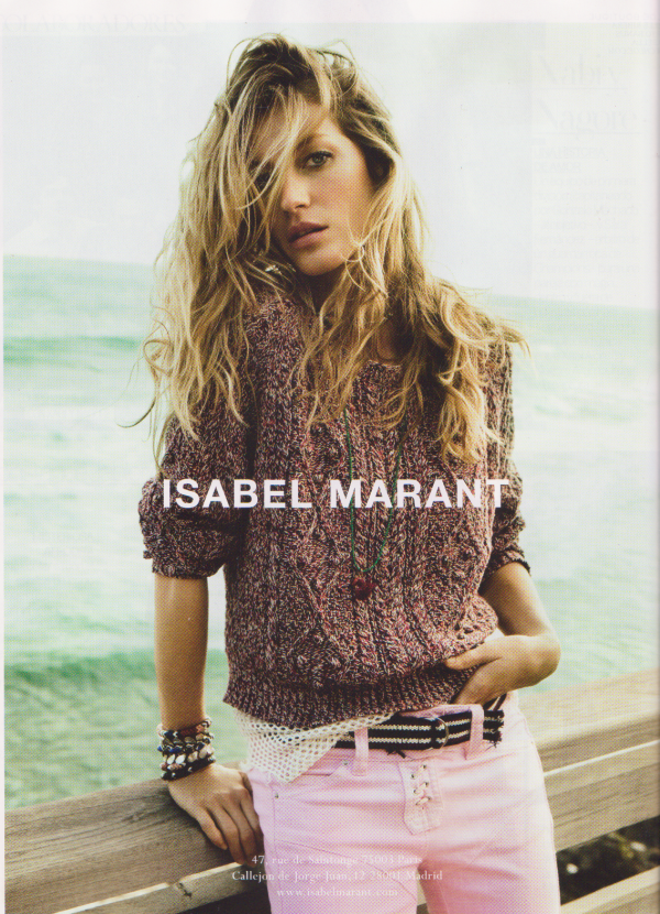 Gisele Bundchen for Isabel Marant S/S 2011 advertising campaign